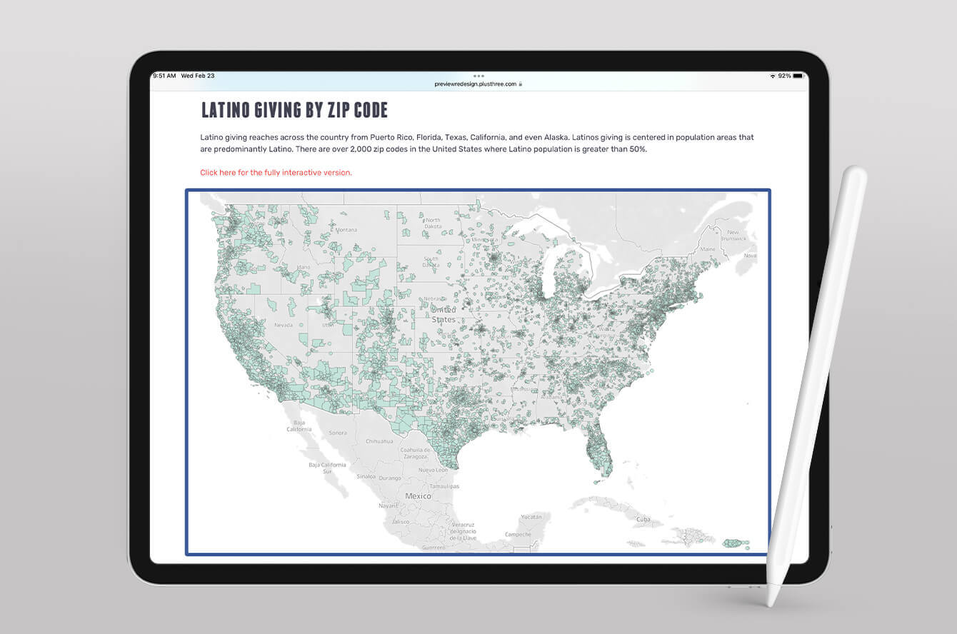 Latino giving by ZIP Code graph