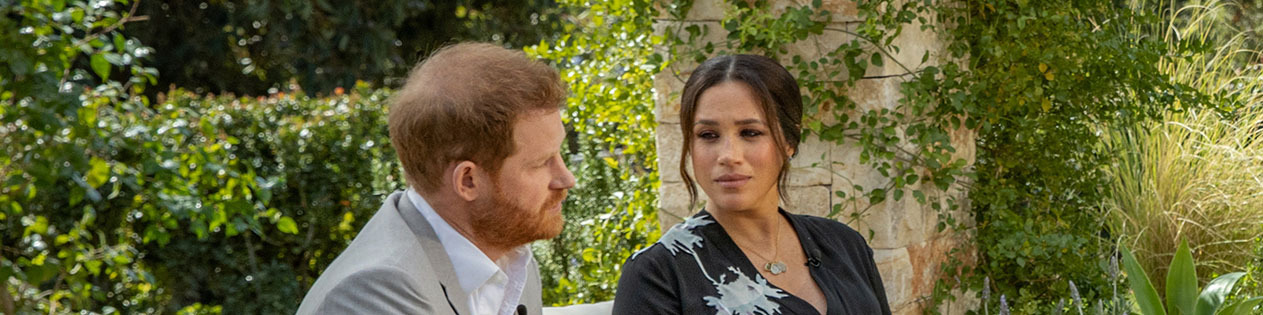 Meghan Markle and Prince Harry during the interview with Oprah Winfrey