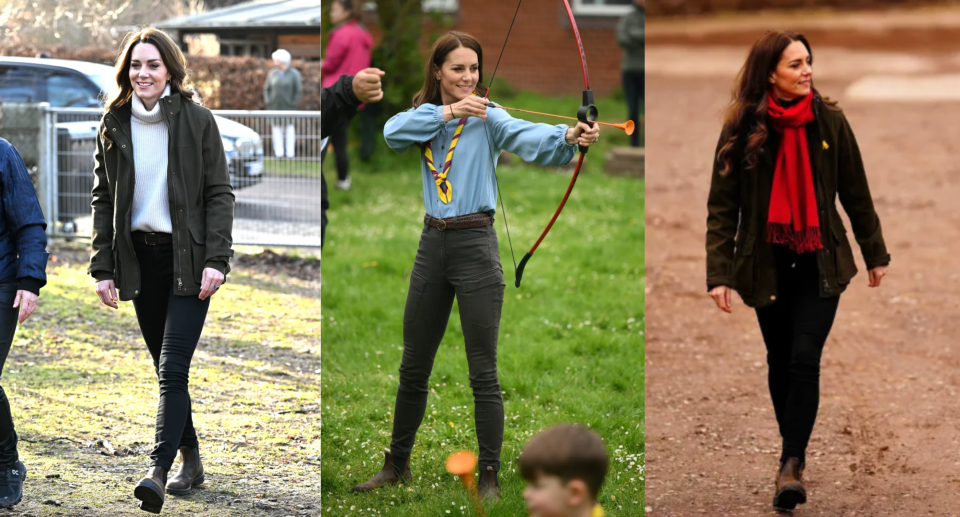 Kate Middleton in $240 Blundstone Chelsea Boots, kate middleton in jeans, jacket, boots