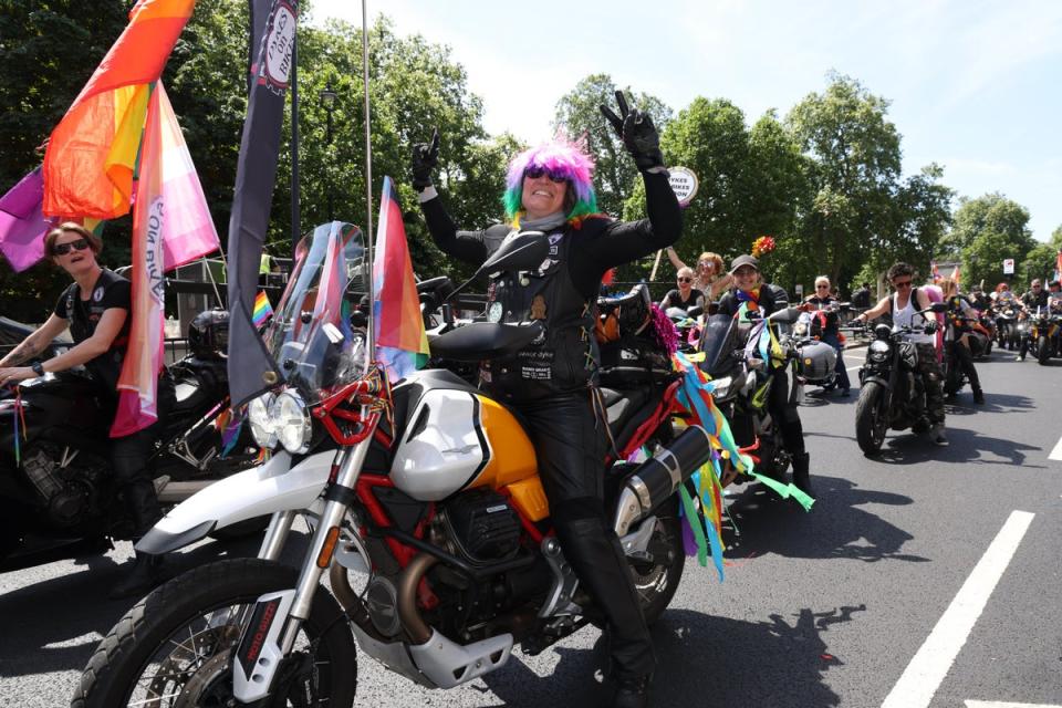 Bikers also took to the streets for the parade (Tim Anderson/PA)