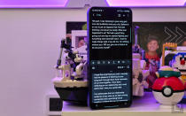 <p>Galaxy AI's writing assist helps rewrite your message in several styles.</p> 