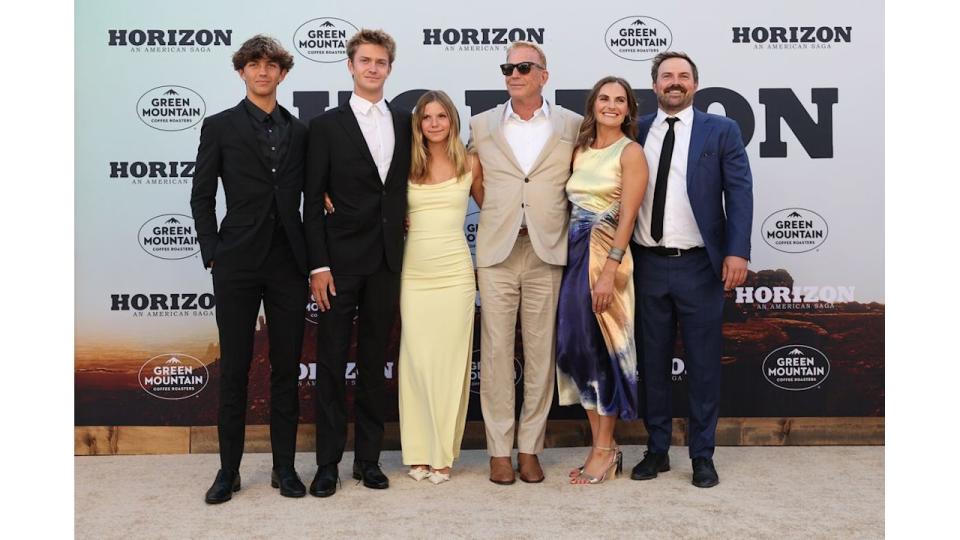 Director/writer/actor Kevin Costner and family at the Los Angeles Premiere of "Horizon: An American Saga - Chapter 1" at Regency Village Theatre on June 24, 2024 in Los Angeles, California.