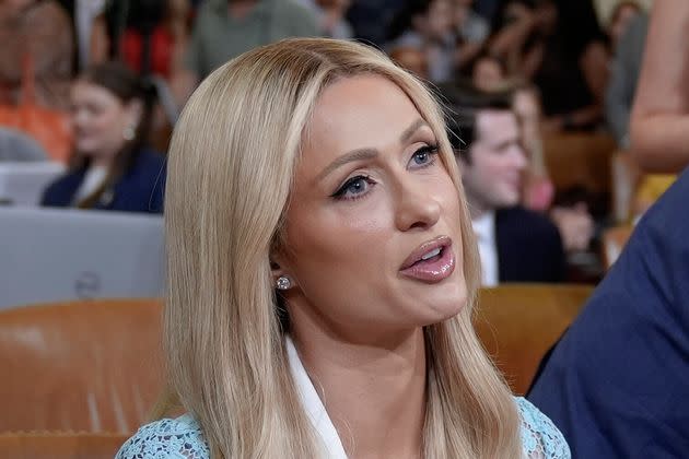 Paris Hilton testifies during a House committee hearing on Capitol Hill on Wednesday, June 26, 2024, in Washington.