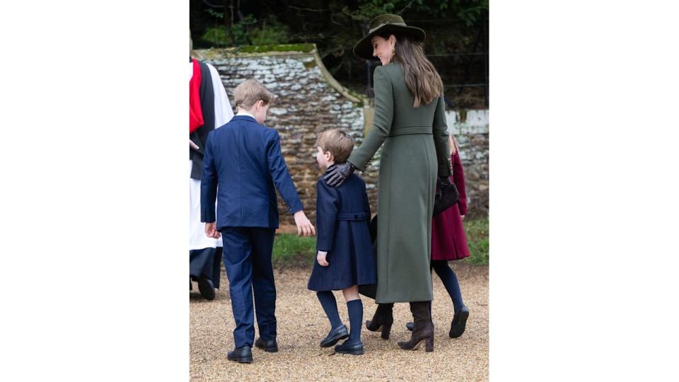 George helped the Princess of Wales usher little Louis into the church