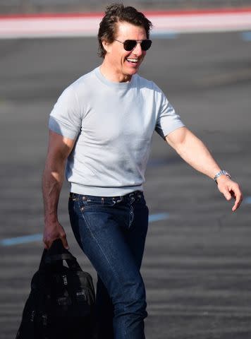 <p>BACKGRID</p> Tom Cruise arrives in London on June 28, 2024