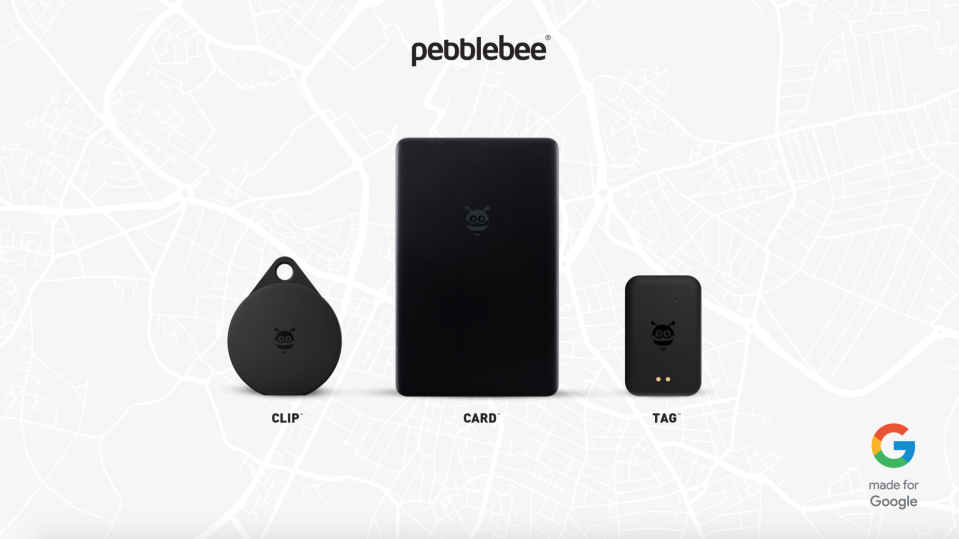 An image of three new Pebblebee trackers.