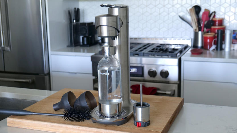 Though it’s a bit pricey, for people who want the power to add bubbles to almost any drink, the Breville InFizz Fusion is a wonderful and well-designed soda maker. 