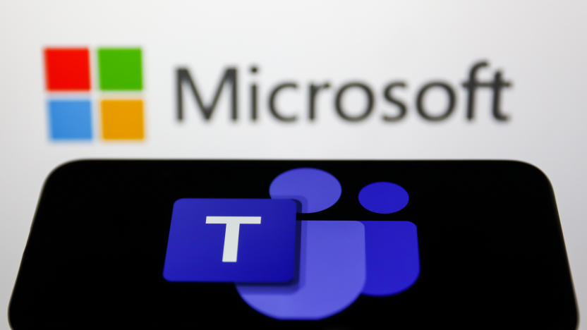 Microsoft Teams logo displayed on a phone screen and Microsoft logo displayed on a screen in the background are seen in this illustration photo taken in Krakow, Poland on May 26, 2022. (Photo Illustration by Jakub Porzycki/NurPhoto via Getty Images)