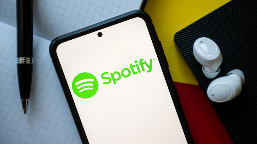 POLAND - 2023/11/02: In this photo illustration a Spotify logo seen displayed on a smartphone. (Photo Illustration by Mateusz Slodkowski/SOPA Images/LightRocket via Getty Images)