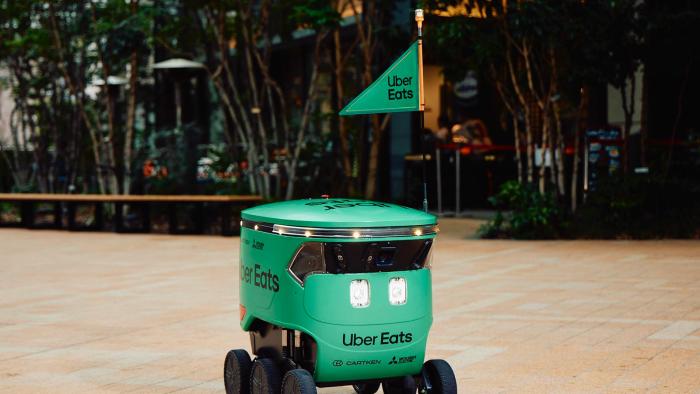 Cartken Model C sidewalk delivery robot to be deployed by Uber Eats in Tokyo, Japan.