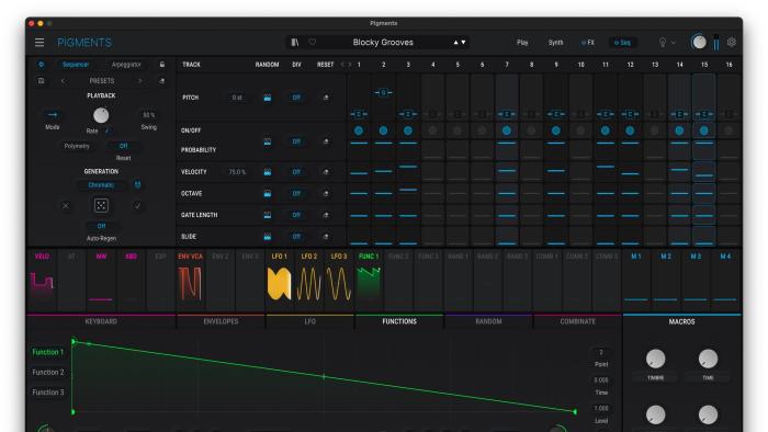 Arturia Pigments 5 updated sequencer with generative features.