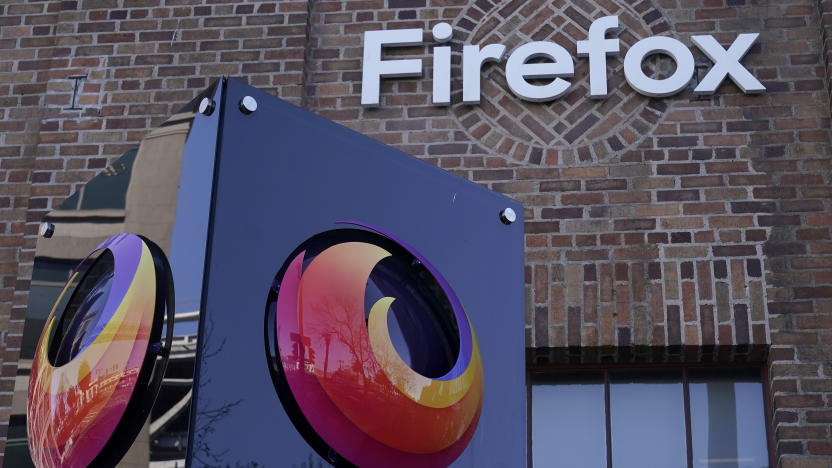 A Firefox sign is shown at a Mozilla office in San Francisco, Wednesday, April 12, 2023. (AP Photo/Jeff Chiu)