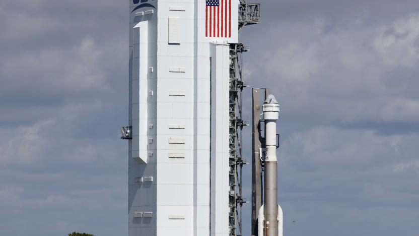 Boeing's Starliner capsule atop an Atlas V rocket is rolled out to the launch pad at Space Launch Complex 41, Saturday, May 4, 2024, in Cape Canaveral, Fla. NASA astronauts Butch Wilmore and Suni Williams will launch aboard to the International Space Station, scheduled for liftoff on May 6, 2024. (AP Photo/Terry Renna)