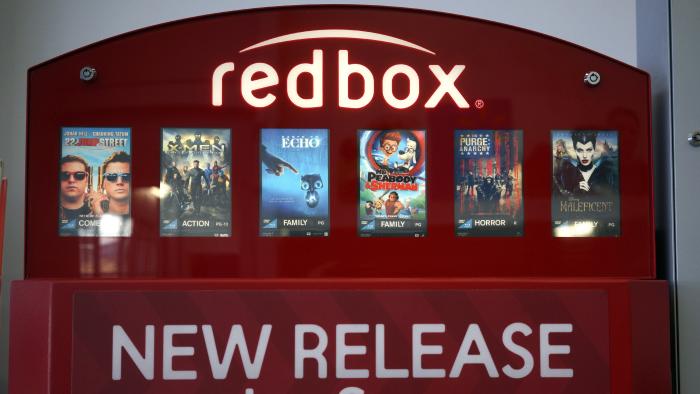 A Redbox video rental machine is seen at a Walmart in Broomfield, Colorado November 24, 2014. Outerwall Inc hiked prices for renting movies and video games at its Redbox kiosks to help fund improvements in its business as streaming sites reduce demand for DVDs. The cost of renting a DVD will increase to $1.50 per day from $1.20, while rental rates for Blu-ray discs will rise to $2 from $1.50, starting Dec. 2. The daily rental rate for video games will go up to $3 from $2 from Jan. 6.  REUTERS/Rick Wilking (UNITED STATES - Tags: SOCIETY BUSINESS ENTERTAINMENT)