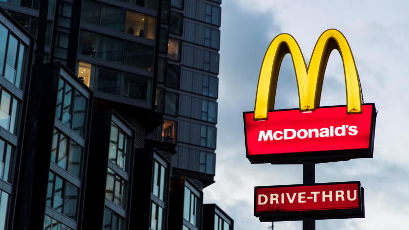 A view shows a sign outside a McDonald's drive-thru restaurant in London, Britain, December 10, 2021. Picture taken December 10, 2021. REUTERS/May James