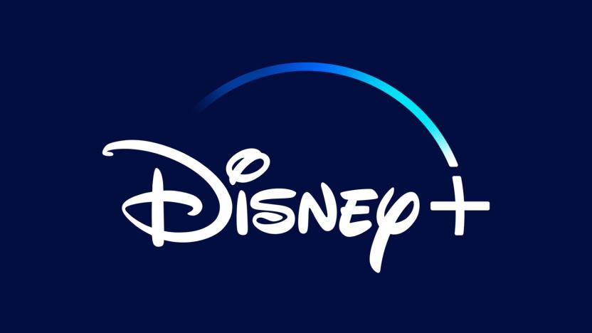 Disney+ logo against a blue background.