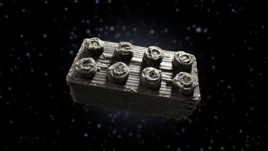 A Lego brick in space,