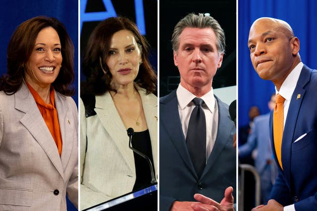 <p>Kamala Harris, Gretchen Whitmer, Gavin Newsom and Wes Moore are among the contenders </p>