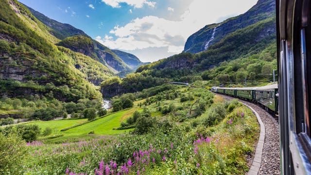 <p>The view from the train journey Flamsbana between Flam and Myrdal in Aurland in Western Norway</p>
