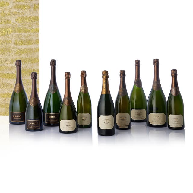 <p>This collection of Krug bottles of champagne dating back as far as 1959 will be up for sale </p>