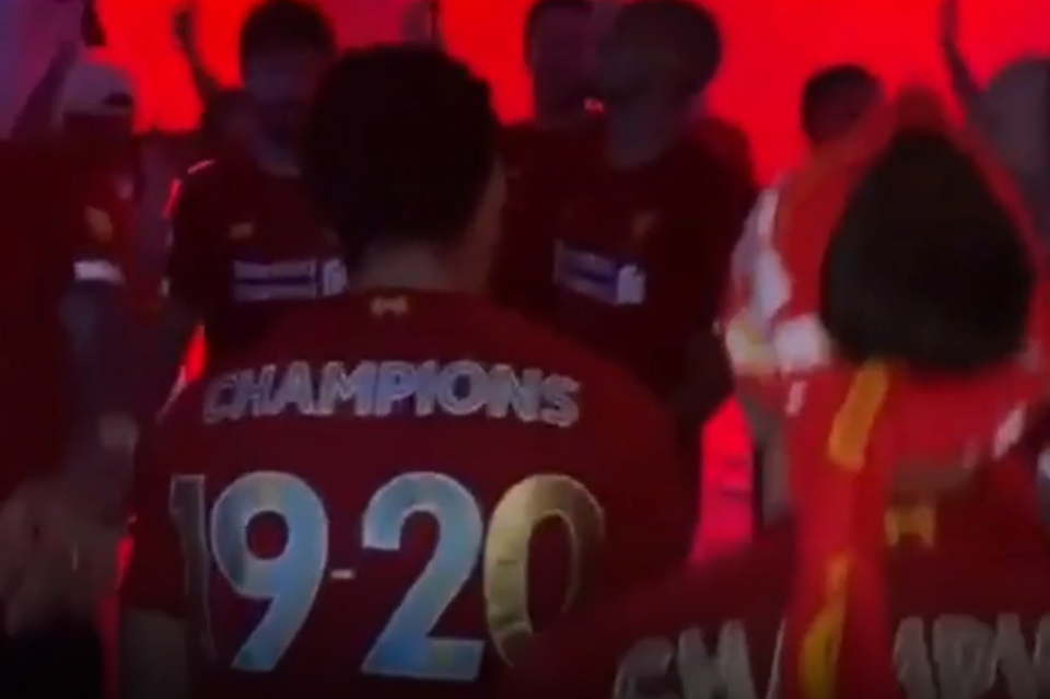 Watch Liverpool players celebrate first ever Premier League title win