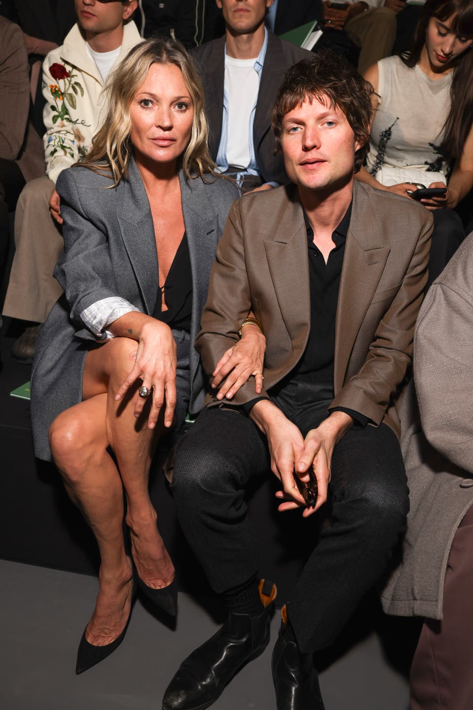 Kate Moss, Nikolai von Bismarck and Robert Pattinson on Dior front row