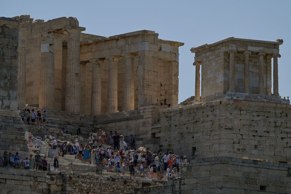 Acropolis closed amid heatwave in Greece as temperatures reach 39C