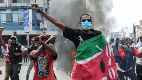 Demonstrators take part in an anti-government rally in Nairobi, Kenya - 2 July 202